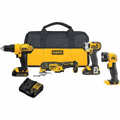 DeWALT - Cordless Tool Combination Kits Voltage: 20 Tools: 1/2" Drill/Driver; 1/4" Impact Driver; Work Light; Oscillating Multi-Tool - A1 Tooling