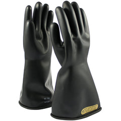 ‎150-00-14/10 - Novax - Natural Rubber Insulating Glove - Class 00 - 14″ - Black - Straight Cuff - Exact Industrial Supply