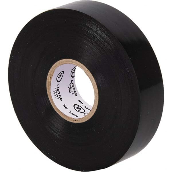 Electrical Tape: 3/4″ Wide, 792″ Long, 7 mil Thick, Black 0 to 221 ° F Operating Temp, 1,200 V/mil