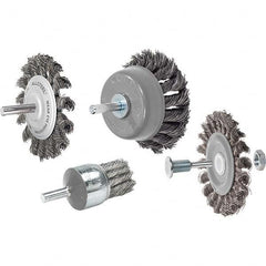 WALTER Surface Technologies - 3" OD, 3/8" Arbor Hole, Knotted Steel Wheel Brush - A1 Tooling