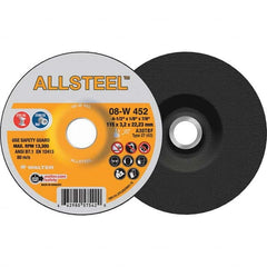 WALTER Surface Technologies - Depressed-Center Wheels Wheel Diameter (Inch): 4-1/2 Wheel Thickness (Inch): 1/8 - A1 Tooling