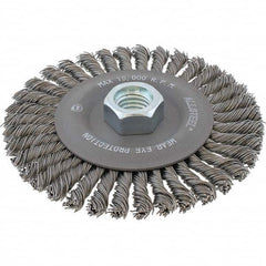 WALTER Surface Technologies - 6-7/8" OD, 5/8-11 Arbor Hole, Stringer Bead Steel Wheel Brush - A1 Tooling