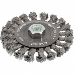 WALTER Surface Technologies - 4-1/2" OD, 5/8-11 Arbor Hole, Knotted Steel Wheel Brush - A1 Tooling