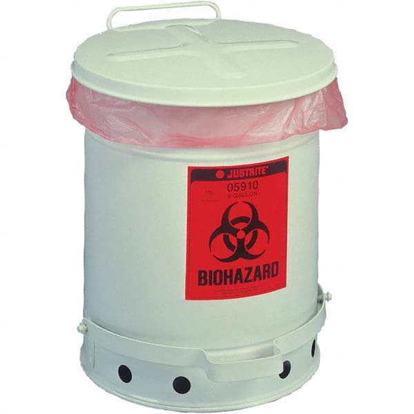 Justrite - Biohazardous & Step-Open Trash Cans Label: Bio-Hazard Capacity (Gal.): 6 - A1 Tooling