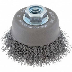 WALTER Surface Technologies - 5" Diam 5/8-11 Threaded Arbor Steel Fill Cup Brush - A1 Tooling