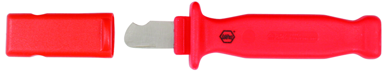 Insulated Electricians Cable Stripping Knife 35mm Blade Length; Hooked cutting edge. Cover included. - A1 Tooling