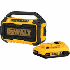 DeWALT - Job Site Radios; Type: Bluetooth Speaker ; Height (Decimal Inch): 6.0000 ; Width (Decimal Inch): 10.0000 ; Depth (Decimal Inch): 7.0000 ; Power: 20V MAX Batteries, 60V MAX Batteries, 120V AC Power ; Includes: 20V 2.0AH LI-ION XR Battery Pack Fre - Exact Industrial Supply