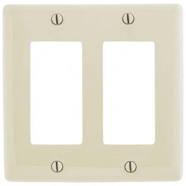 Wall Plates; Wall Plate Type: Outlet Wall Plates; Color: Light Almond; Wall Plate Configuration: GFCI/Surge Receptacle; Material: Thermoplastic; Shape: Rectangle; Wall Plate Size: Standard; Number of Gangs: 2; Overall Length (Inch): 4.6300; Overall Width