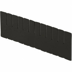 LEWISBins+ - 7-3/8" High, Black Bin Divider - Use with DC3080, Short Side Measures 7.4" Tall - A1 Tooling