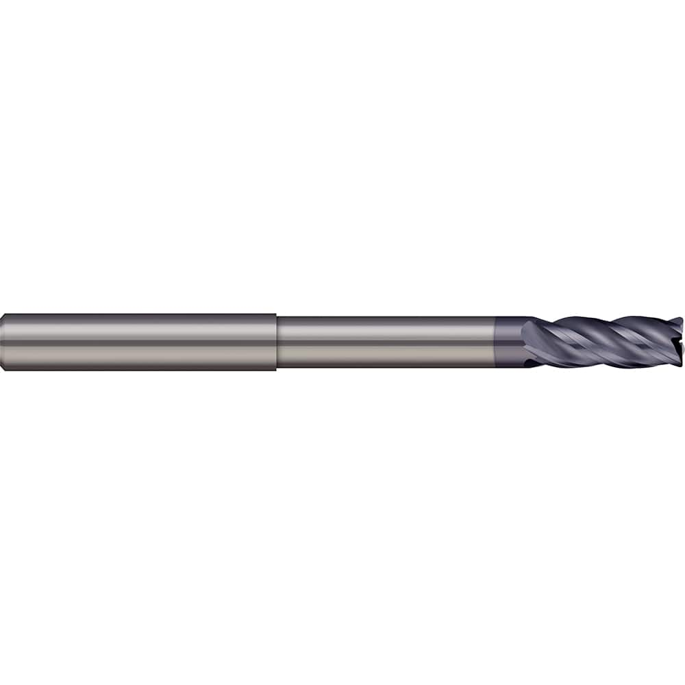 Corner Radius End Mill: 5/8″ Dia, 1-1/4″ LOC, 0.03″ Radius, 4 Flutes, Solid Carbide 6″ OAL, 5/8″ Shank Dia, 38 ° Helix, AlTiN Coated, Corner Radius End, Centercutting