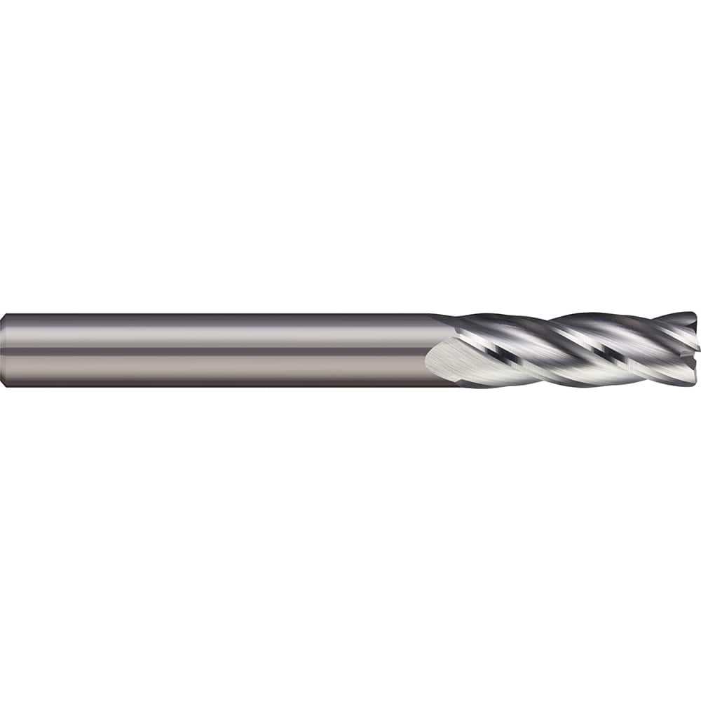 Corner Radius End Mill: 1/4″ Dia, 3/4″ LOC, 0.01″ Radius, 2 Flutes, Solid Carbide 2-1/2″ OAL, 1/4″ Shank Dia, 30 ° Helix, Bright/Uncoated, Corner Radius End