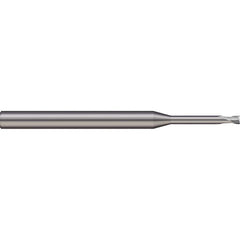 Corner Radius End Mill: 0.0315″ Dia, 0.0315″ LOC, 2 Flutes, Solid Carbide 30 ° Helix, Bright/Uncoated, Corner Radius End