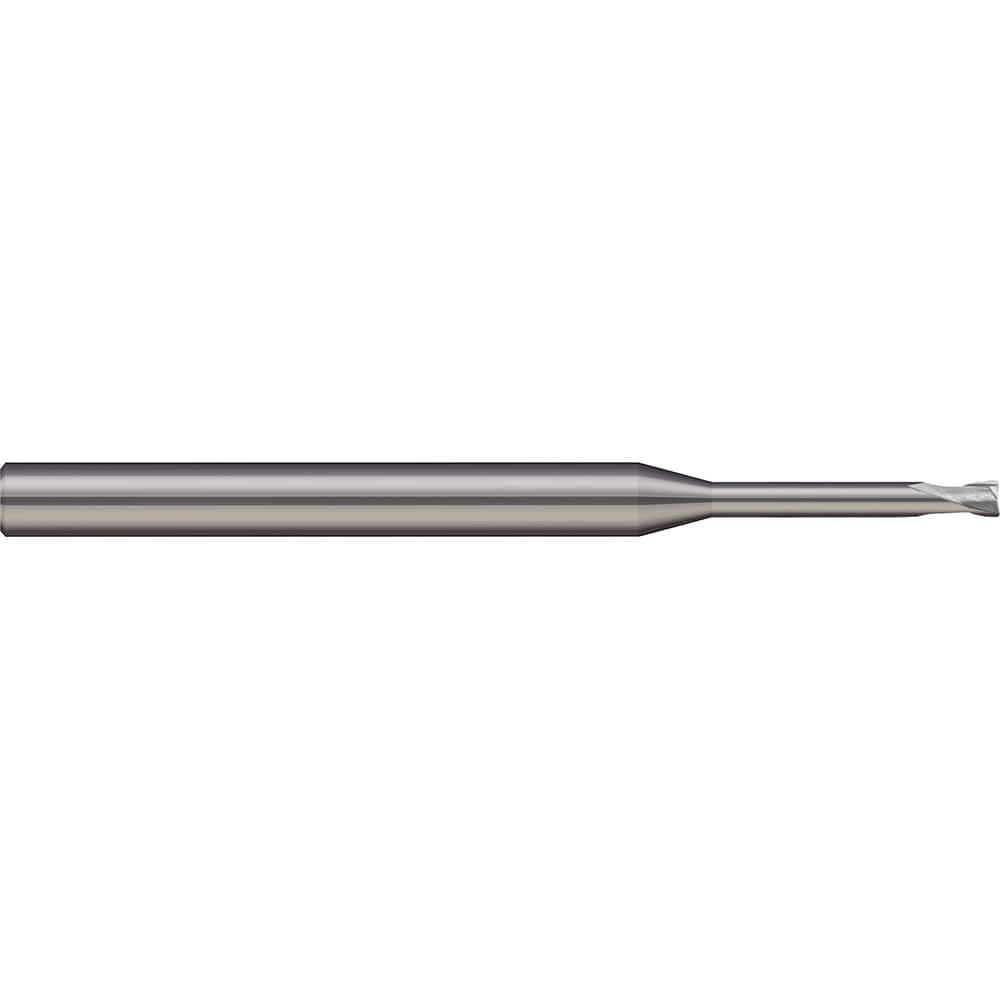 Corner Radius End Mill: 0.0315″ Dia, 0.0315″ LOC, 2 Flutes, Solid Carbide 30 ° Helix, Bright/Uncoated, Corner Radius End