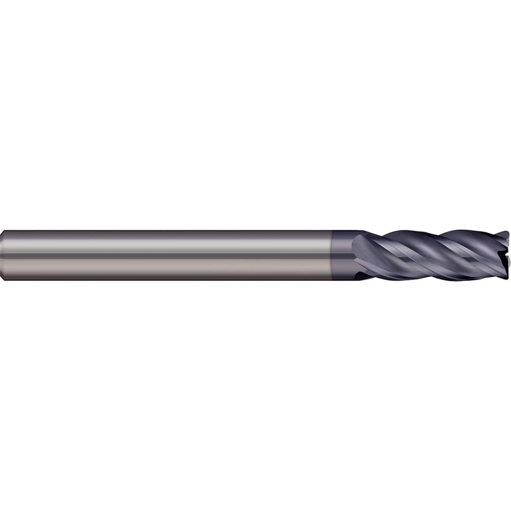 Corner Radius End Mill: 5/16″ Dia, 1/2″ LOC, 0.02″ Radius, 4 Flutes, Solid Carbide 2-1/2″ OAL, 5/16″ Shank Dia, 38 ° Helix, AlTiN Coated, Corner Radius End