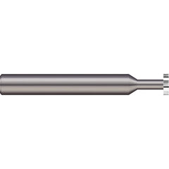 Woodruff Keyseat Cutter: 0.125″ Cut Dia, 0.015″ Cut Width, 1/8″ Shank Dia, Straight Tooth 1-1/2″ OAL, 6 Teeth, Solid Carbide