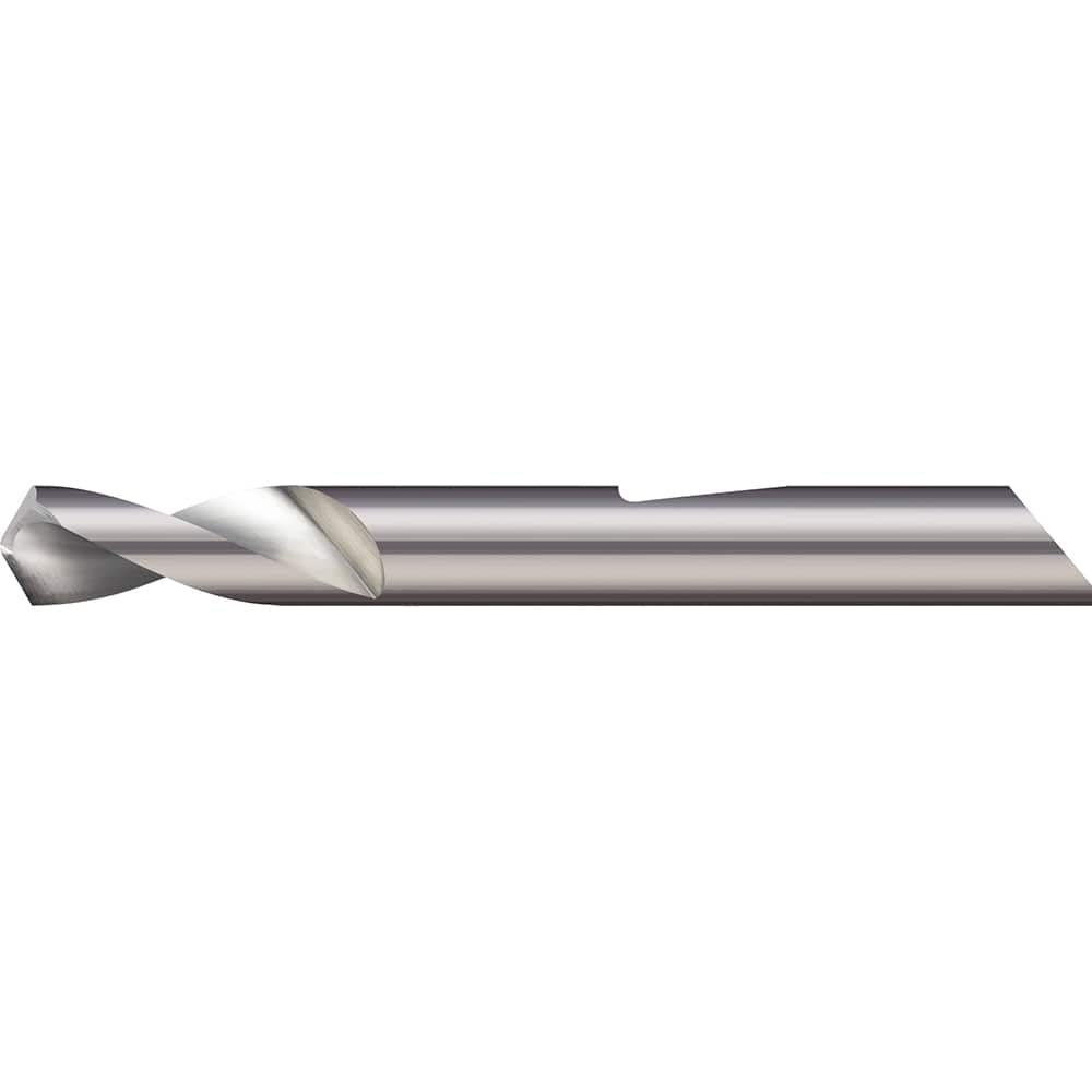 Micro 100 - 3/8" Body Diam, 140°, 2-1/2" OAL, 2-Flute Solid Carbide Spotting Drill - Exact Industrial Supply