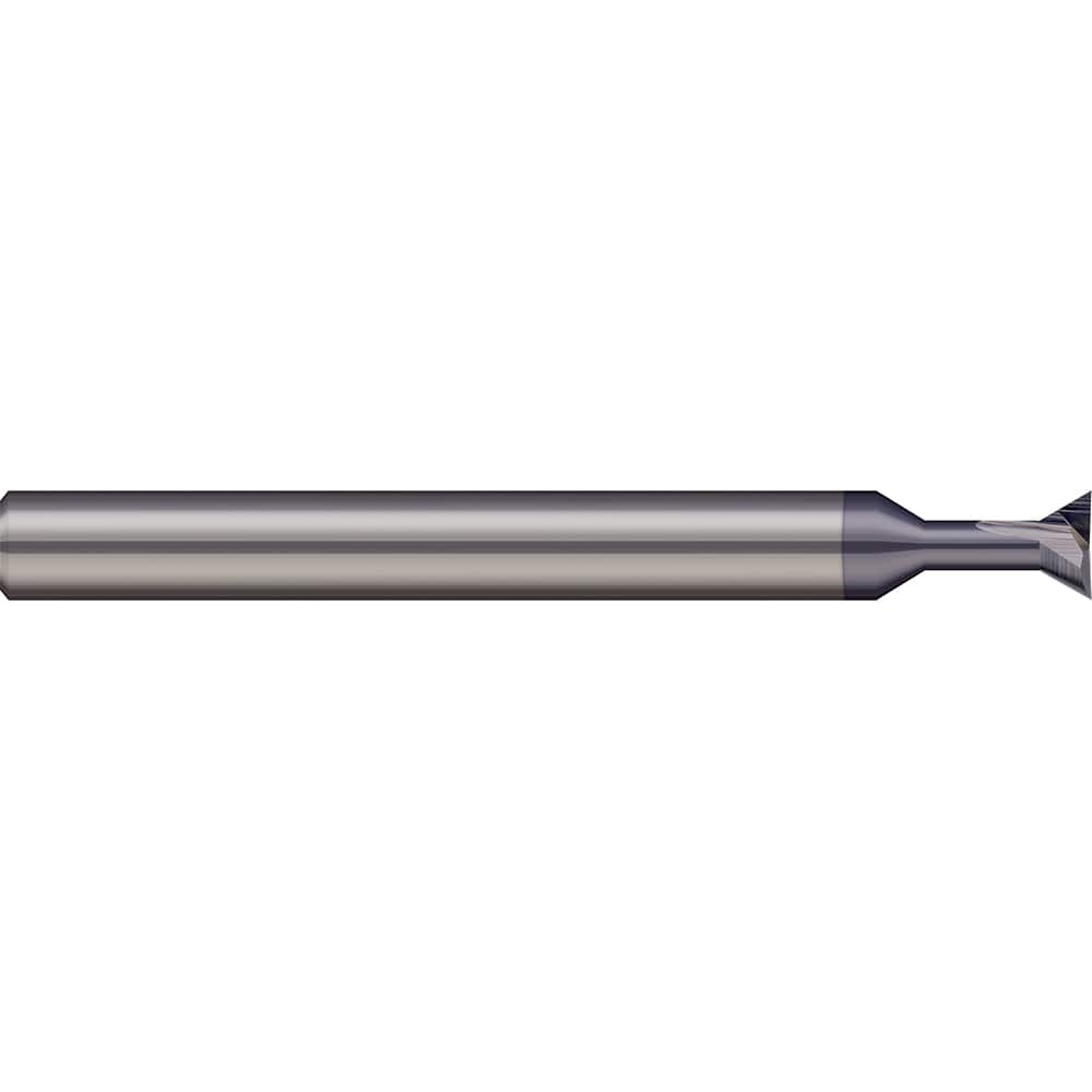 Micro 100 - 60° 3/16" Cut Diam, 3/32" Cut Width, Solid Carbide Dovetail Cutter - Exact Industrial Supply