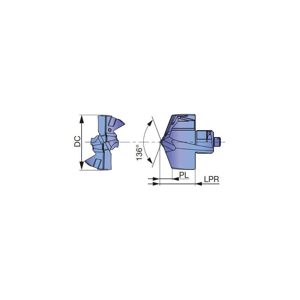 Replaceable Drill Tip:  DMC085 AH9130,  136 &deg N/A TiAlN Finish,  No