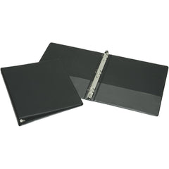 Ability One - Ring Binders; Binder Type: Round Ring Binder w/o Label Holder ; Capacity: 2" ; Color: Black ; Material: Vinyl ; Size: 8-1/2 x 11" - Exact Industrial Supply