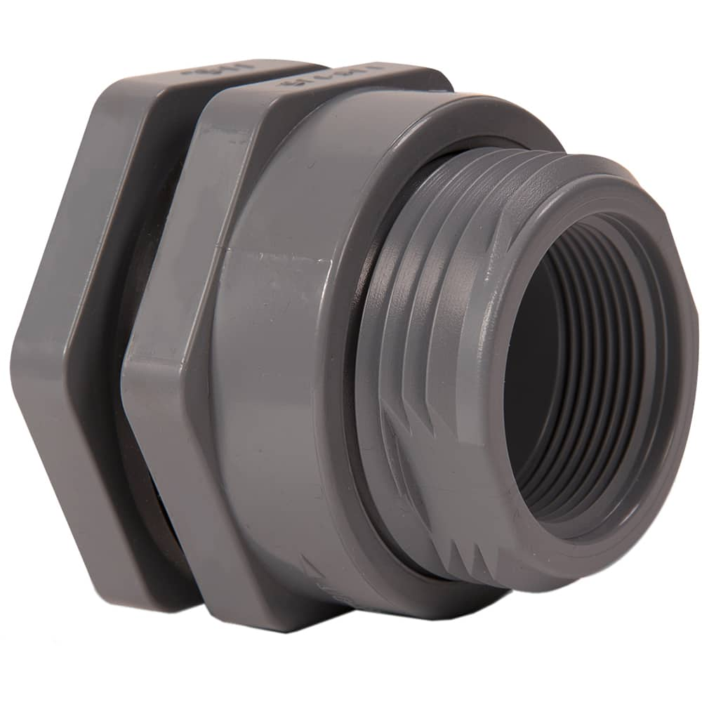 Hayward - Plastic Pipe Fittings; Type: Bulkhead Fitting ; Fitting Size: 1-1/4 (Inch); End Connections: FNPT x FNPT ; Material: PVC ; Schedule: 80 ; Maximum Pressure (psi): 150.00 - Exact Industrial Supply