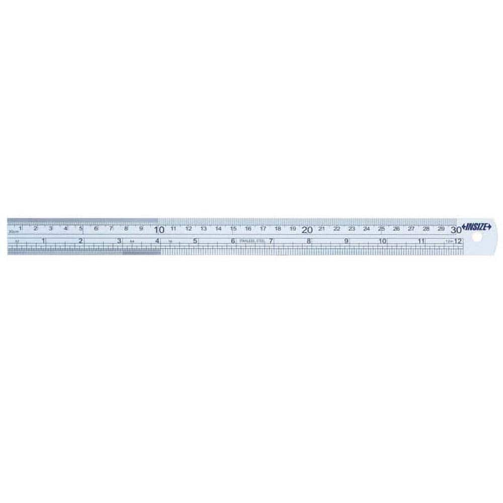 Insize USA LLC - Steel Rules; Length (Inch): 48 ; Length (mm): 1200.00 ; Graduation Style: Inch/Metric ; Flexibility: Rigid ; Width (Decimal Inch): 1.3780 ; Width (mm): 35.00 - Exact Industrial Supply