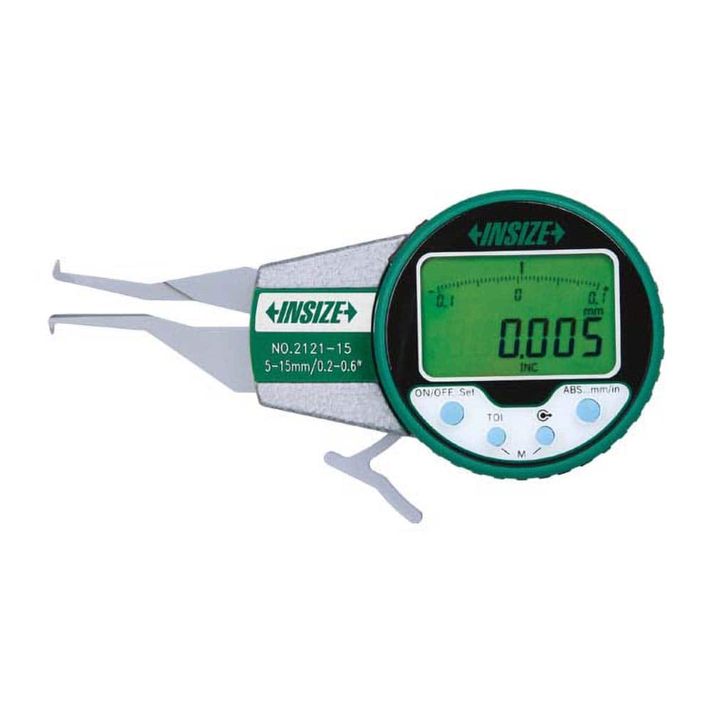 Electronic Caliper Gages; Type: Internal; Minimum Measurement (mm): 10.00; Maximum Measurement (Inch): 1.2000; Maximum Measurement (mm): 30; Resolution (mm): 0.0050; Resolution (Decimal Inch): 0.0002; Groove Depth (Decimal Inch): 0.2100; Groove Width (Dec