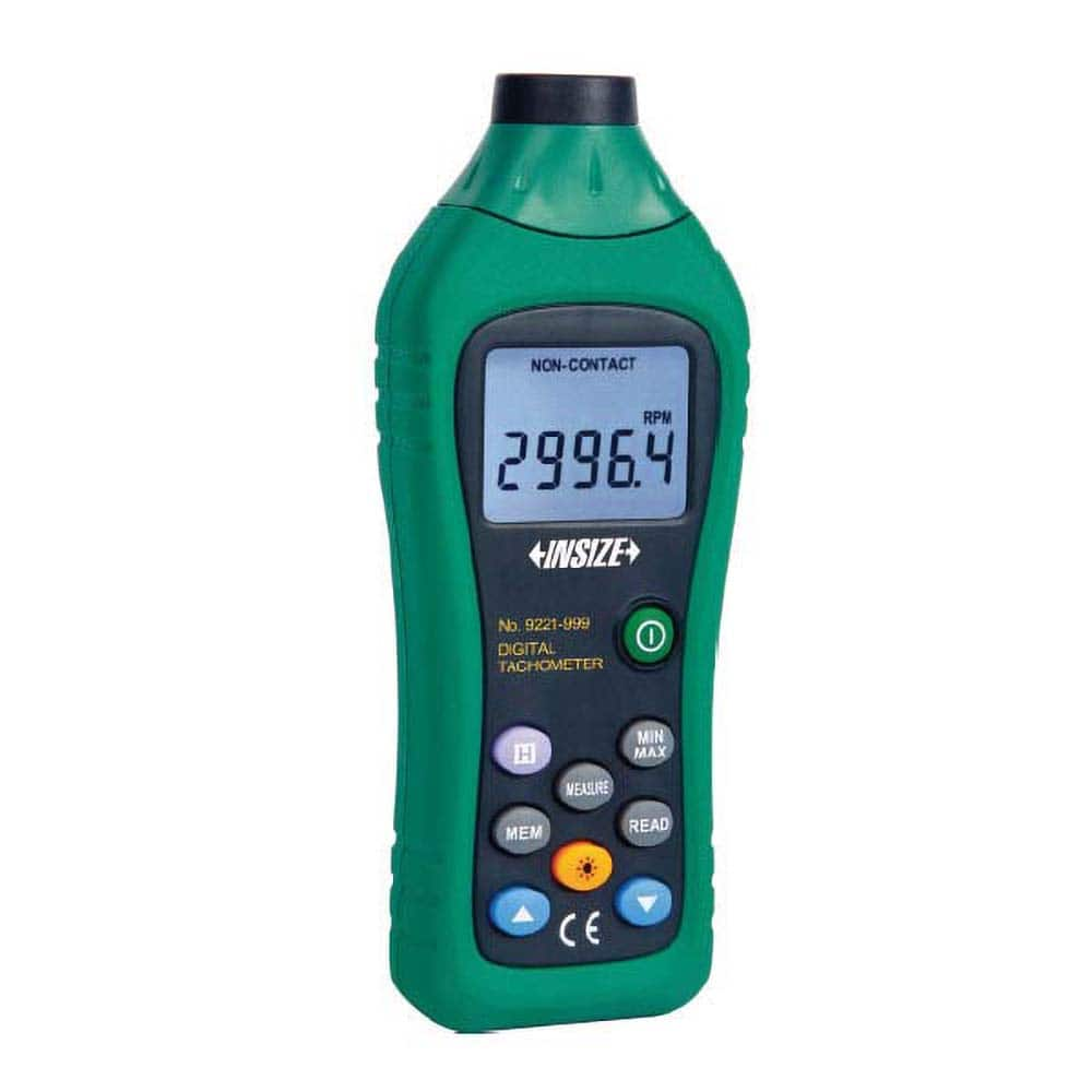 Insize USA LLC - Tachometers; Type: Non-Contact ; Minimum Measurement (RPM): 50.00 ; Maximum Measurement (RPM): 99999 (Non-Contact) ; Meter Length (mm): 155.00 ; Meter Length (Inch): 6.1000 ; Meter Length (Decimal Inch): 6.1000 - Exact Industrial Supply