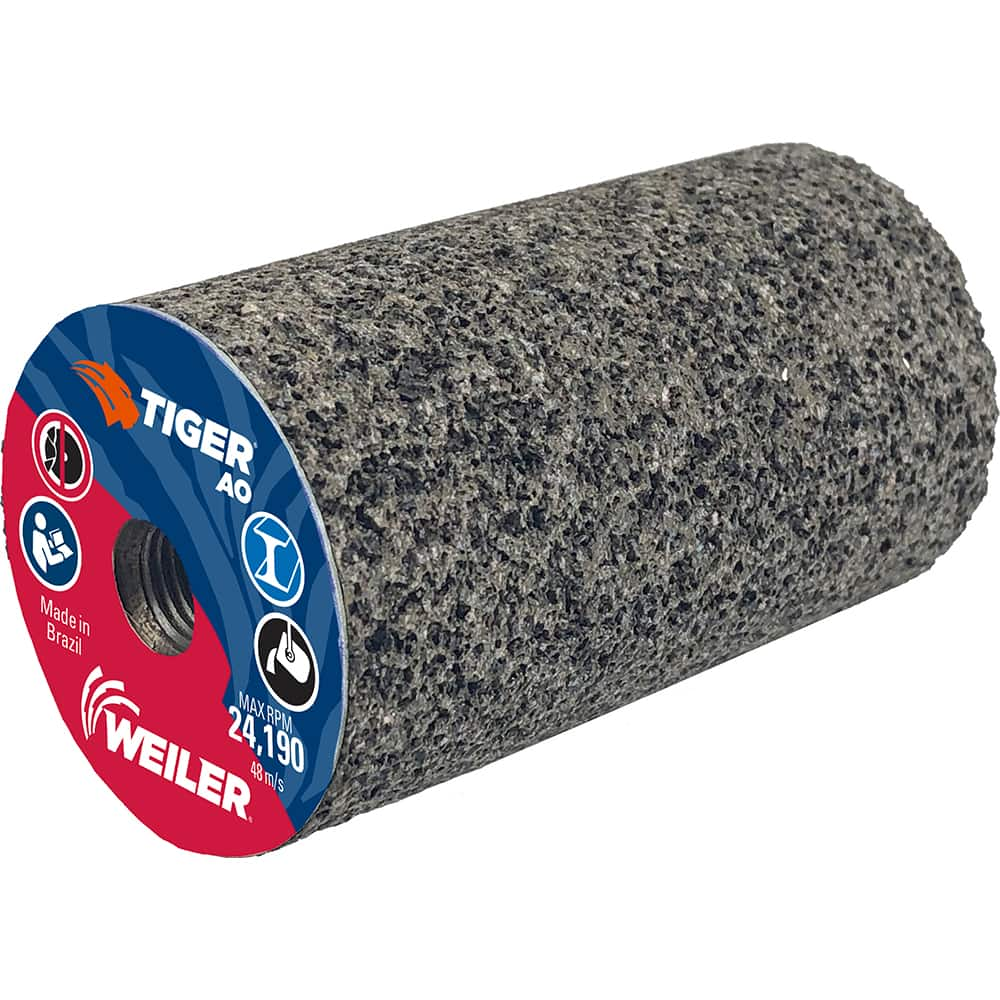 Weiler - Cones & Plugs; Head Thickness (Inch): 2.5 ; Abrasive Material: Aluminum Oxide ; Grit: 24 ; Grade: Coarse ; Wheel Type Number Code: 18 ; Arbor Hole Thread Size: 3/8-24 - Exact Industrial Supply