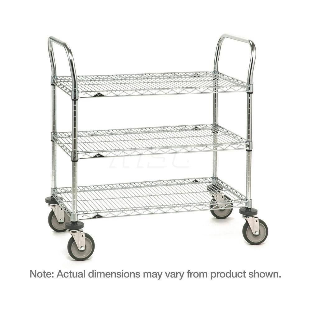 Metro - Carts; Type: Utility ; Load Capacity (Lb.): 900.000 ; Number of Shelves: 3 ; Width (Inch): 18 ; Length (Inch): 36 ; Height (Inch): 39 - Exact Industrial Supply