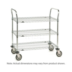 Metro - Carts; Type: Utility ; Load Capacity (Lb.): 900.000 ; Number of Shelves: 3 ; Width (Inch): 18 ; Length (Inch): 36 ; Height (Inch): 39 - Exact Industrial Supply