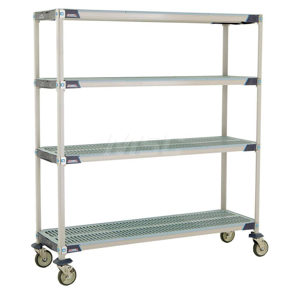 Metro - Carts; Type: Industrial Cart ; Load Capacity (Lb.): 900.000 ; Number of Shelves: 4 ; Width (Inch): 20-5/16 ; Length (Inch): 61-3/4 ; Height (Inch): 67-5/16 - Exact Industrial Supply