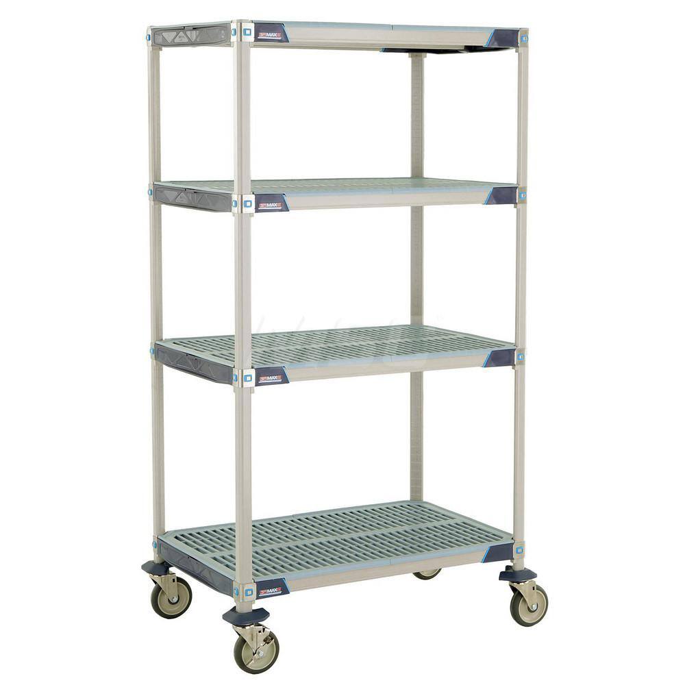 Metro - Carts; Type: Industrial Cart ; Load Capacity (Lb.): 900.000 ; Number of Shelves: 4 ; Width (Inch): 26-5/16 ; Length (Inch): 37-3/4 ; Height (Inch): 67-5/16 - Exact Industrial Supply