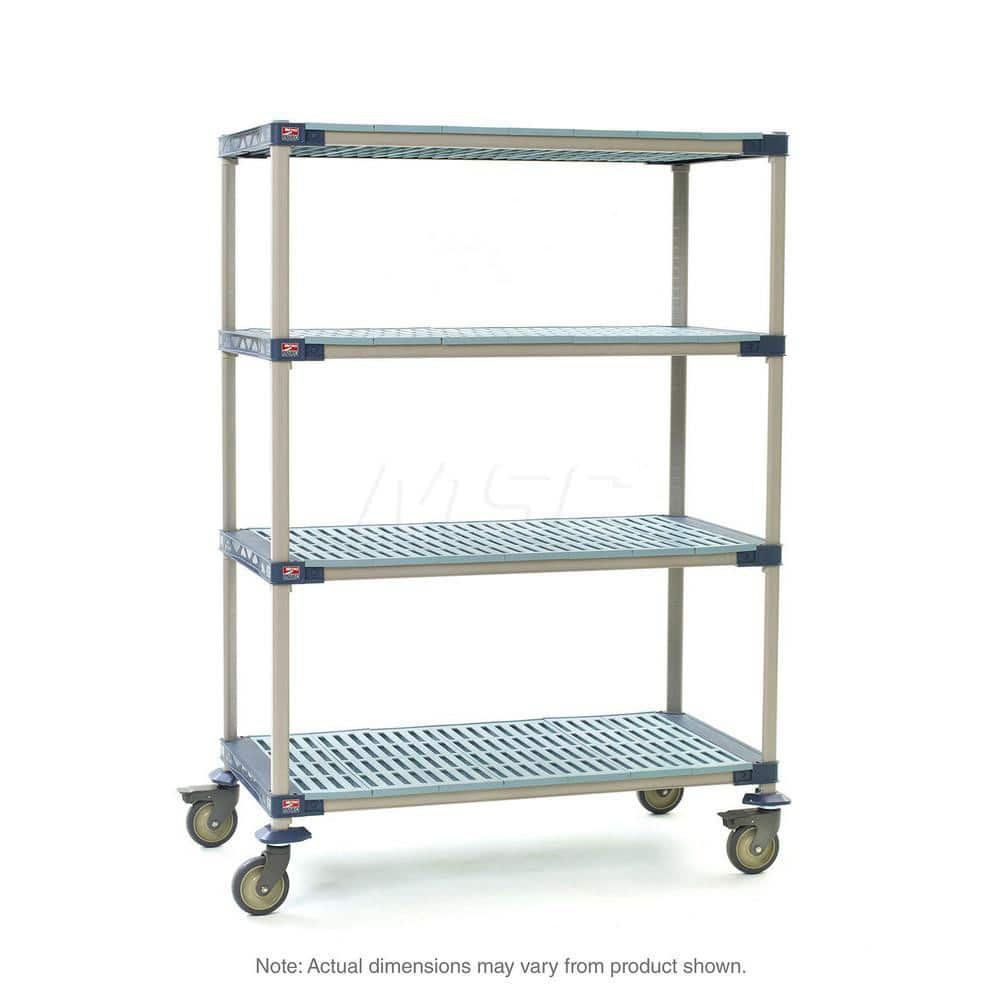 Metro - Carts; Type: Industrial Cart ; Load Capacity (Lb.): 750.000 ; Number of Shelves: 4 ; Width (Inch): 26-5/16 ; Length (Inch): 37-3/4 ; Height (Inch): 67-5/16 - Exact Industrial Supply