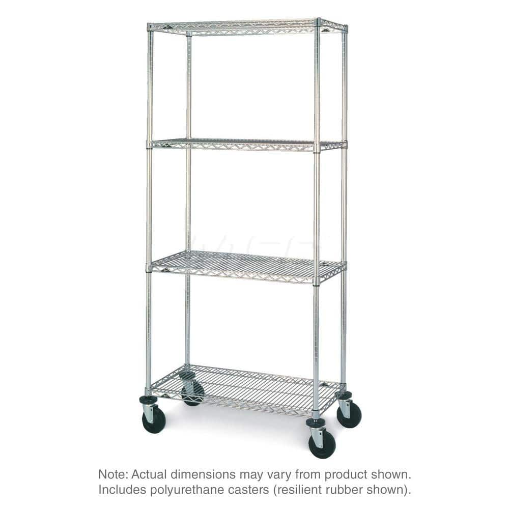 Metro - Carts; Type: Wire ; Load Capacity (Lb.): 900.000 ; Number of Shelves: 4 ; Width (Inch): 20-3/16 ; Length (Inch): 62 ; Height (Inch): 67-7/8 - Exact Industrial Supply