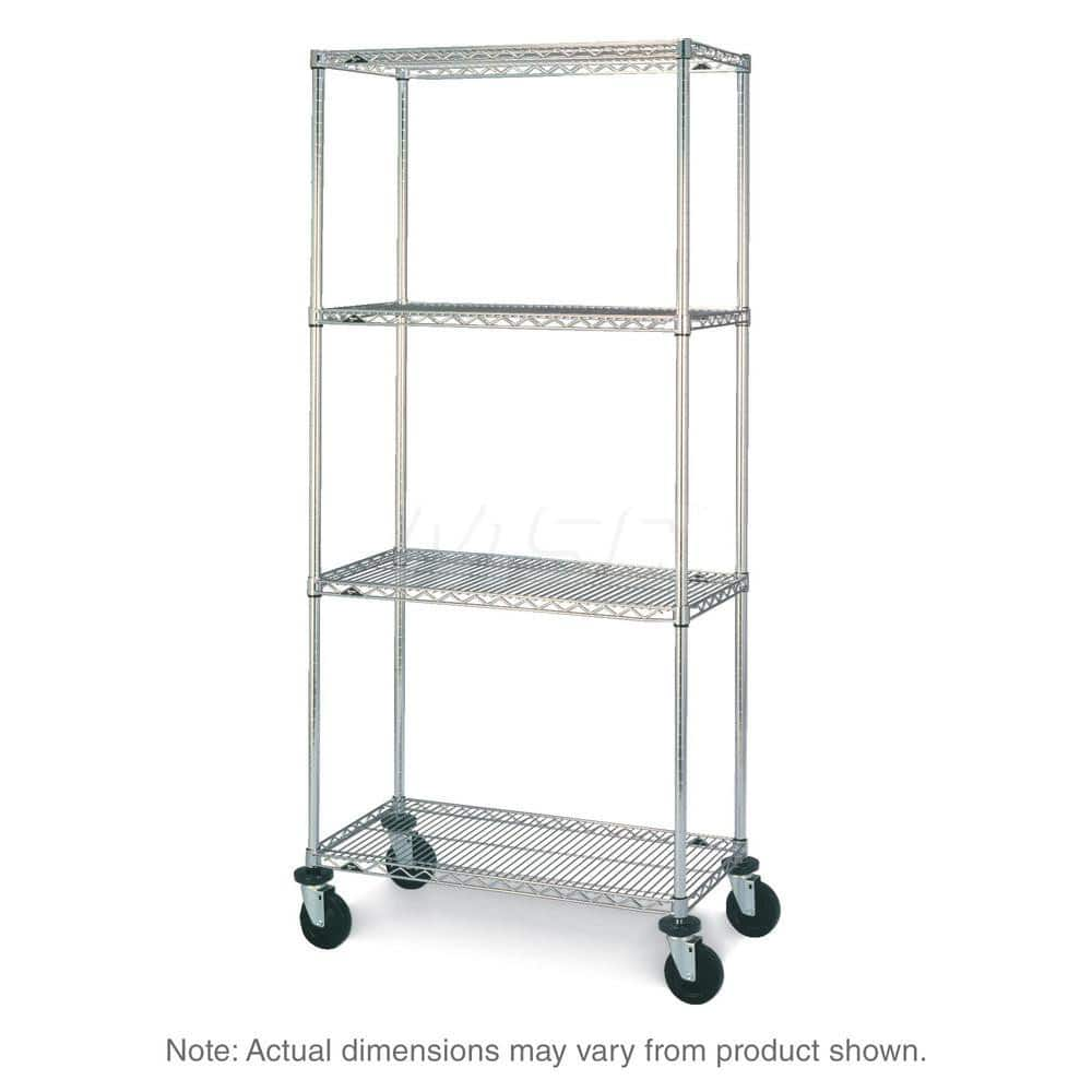 Metro - Carts; Type: Wire ; Load Capacity (Lb.): 600.000 ; Number of Shelves: 4 ; Width (Inch): 23-3/16 ; Length (Inch): 50 ; Height (Inch): 67-7/8 - Exact Industrial Supply