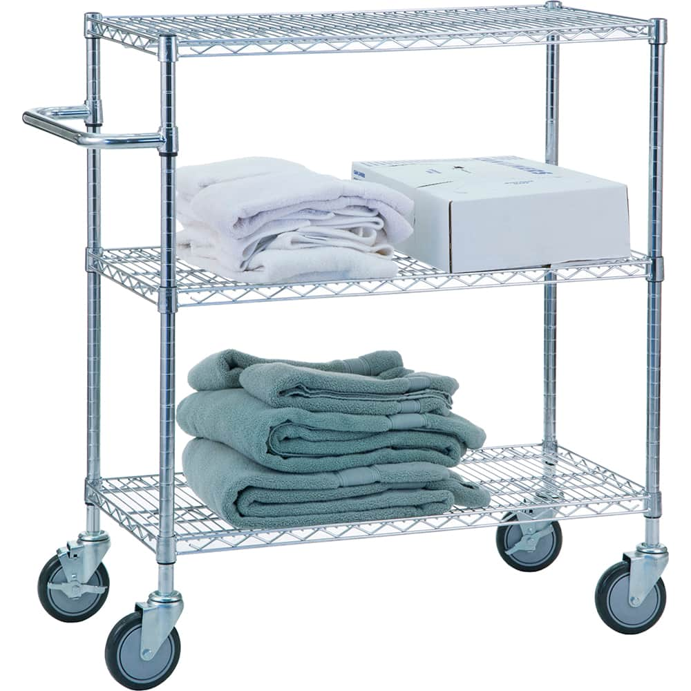 R&B Wire Products - Carts; Type: Triple Shelf Utility Cart ; Load Capacity (Lb.): 750.000 ; Number of Shelves: 3 ; Width (Inch): 36 ; Length (Inch): 24 ; Height (Inch): 42 - Exact Industrial Supply