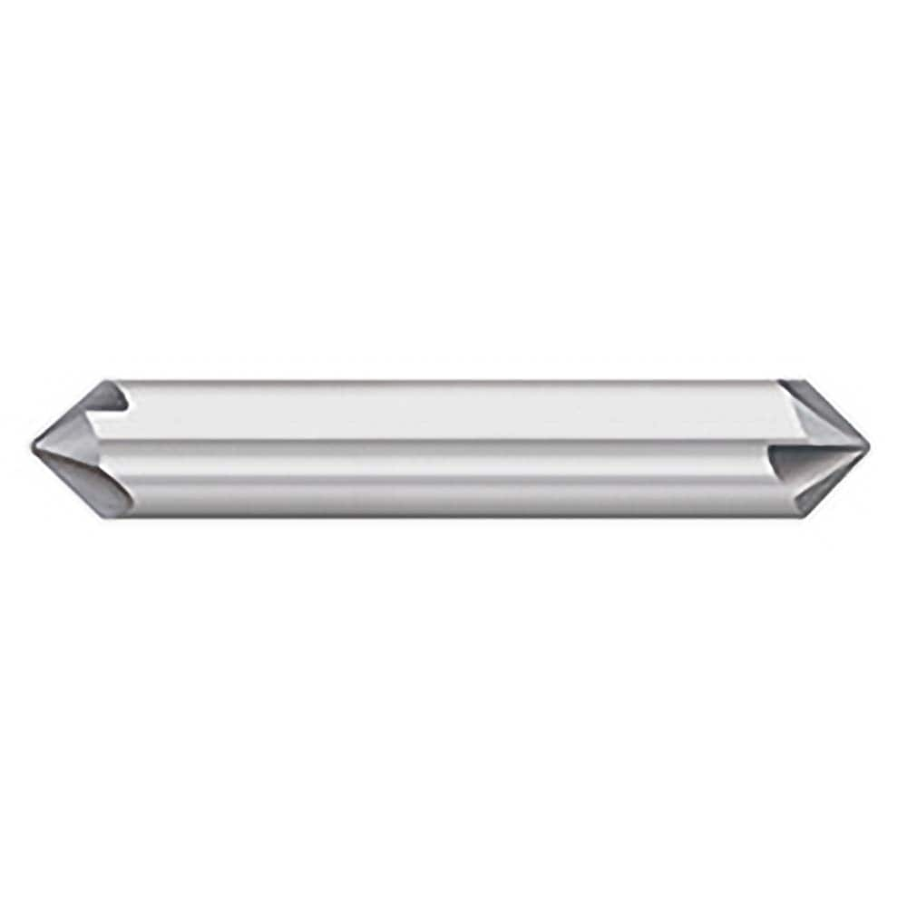 Titan USA - Chamfer Mills; Cutter Head Diameter (Inch): 1/2 ; Included Angle B: 45 ; Included Angle A: 90 ; Chamfer Mill Material: Solid Carbide ; Chamfer Mill Finish/Coating: Uncoated ; Overall Length (Inch): 3 - Exact Industrial Supply