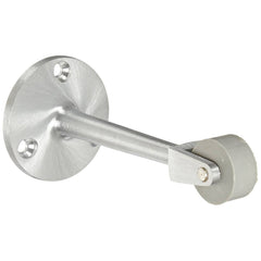 Rockwood - Stops; Type: Straight Roller Stop ; Finish/Coating: Satin Chrome ; Projection: 6-1/4 (Inch); Mount Type: Floor - Exact Industrial Supply