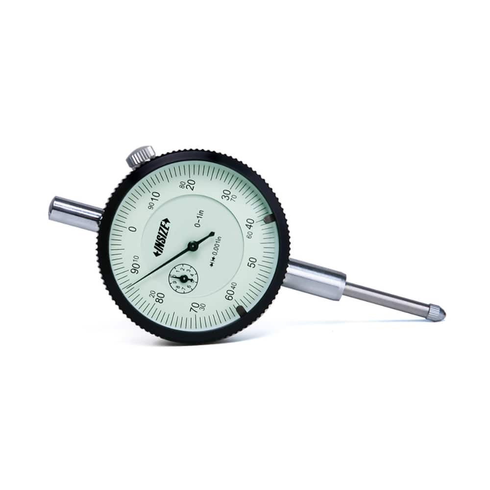 Insize USA LLC - Dial Drop Indicators; Maximum Measurement (Inch): 1/2 ; Dial Graduation (Decimal Inch): 0.000500 ; Dial Reading: 0-50 ; Dial Diameter (Inch): 2-23/64 ; Accuracy (Decimal Inch): ?.0015 ; Dial Color: White - Exact Industrial Supply