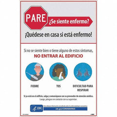 NMC - "COVID-19 - Use Una Cubierta De Tela Para Cara Para Ayudar A Desacelerar La Propagacion Del COVID-19", 12" Wide x 18" High, Paper Safety Sign - A1 Tooling