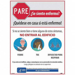 NMC - "PARE - Se Siente Enfermo", 18" Wide x 24" High, Paper Safety Sign - A1 Tooling