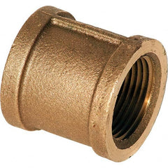 Brass Pipe Coupling: 2-1/2″ Fitting, Threaded, FNPT x FNPT, Class 125, Lead Free