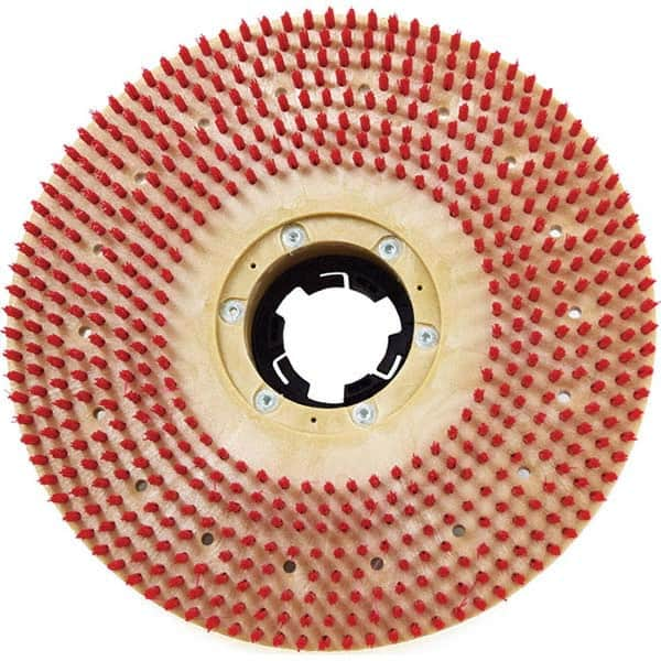 Floor Pads, Bonnets & Screens; Type: Scrubbing Brush; Pad Diameter: 16 in; Pad Color: Red; Grit Grade: Coarse; Machine Size (Inch): 17; Trim Length (Inch): 3/4; Included Accessories: Clutch Plate & Riser; Applications: General Cleaning; Application: Gener