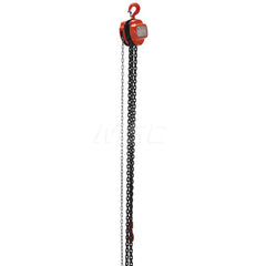 Manual Hand Chain Hoist: 3,000 lb Working Load Limit, 20' Max Lift 80 lb Pull to Lift Load