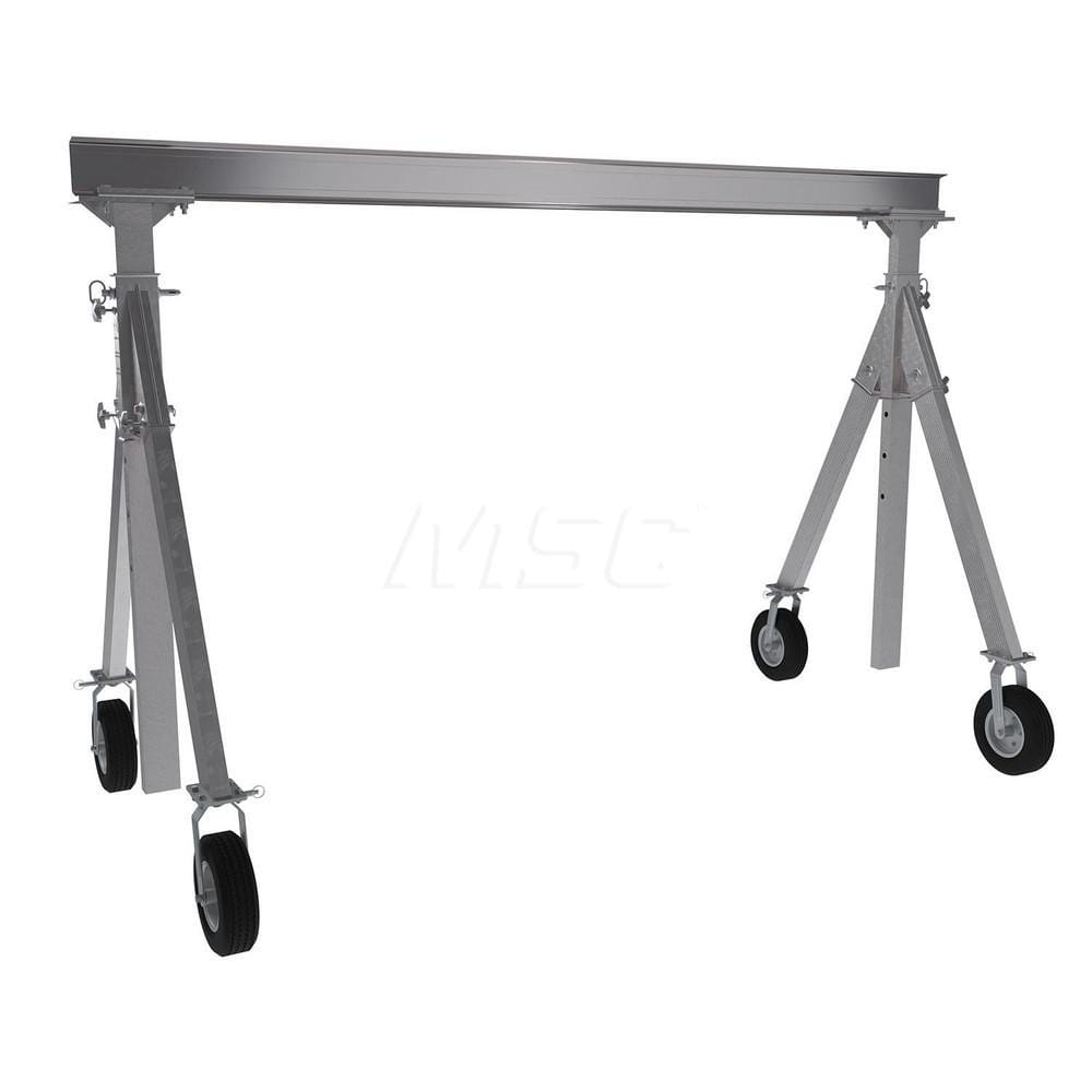 Adjustable Gantry Crane: 1,500 lb Working Load Limit, 8″ Eye Beam Height, 54″ OAW Aluminum