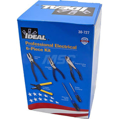 Cable Tools & Kits; Tool Type: Long Nose Pliers; Diagonal Cutting Plier; Lineman's Plier; Electrician's Screwdriver; T-Stripper Wire Stripper; Phillips Screwdriver; Number of Pieces: 6.000; Compatible Cable Diameter (Decimal Inch): 0.0403 - 1.375; Compati