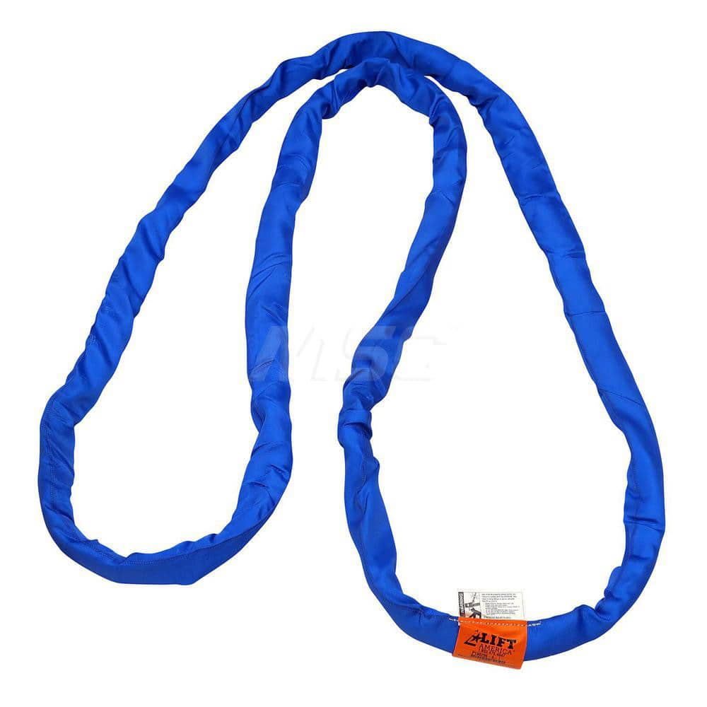 Round Sling: 20' Long, 21,200 lb Vertical, 17,000 lb Choker, 42,400 lb Basket, Polyester Blue