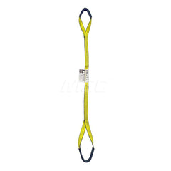 Eye & Eye Sling: 1″ Wide, 20' Long, 1,600 lb Vertical, 1,250 lb Choker, 3,200 lb Basket, Polyester Flat Eye, Yellow