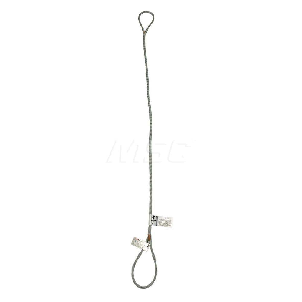 Eye & Eye Sling: 16' Long, 1.2 Ton Vertical Standard Eye, Silver