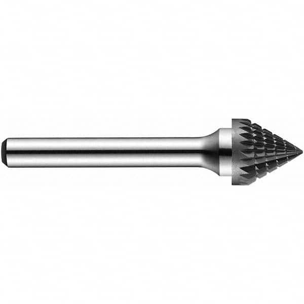 Precision Twist Drill - 5/8" Cut Diam, 1/4" Shank Diam, Carbide Double Cut 60° Angle Burr - A1 Tooling